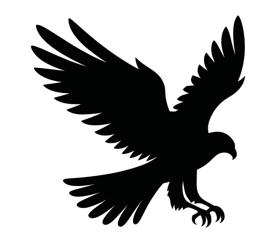 African harrier hawk silhouette icon. Vector image.