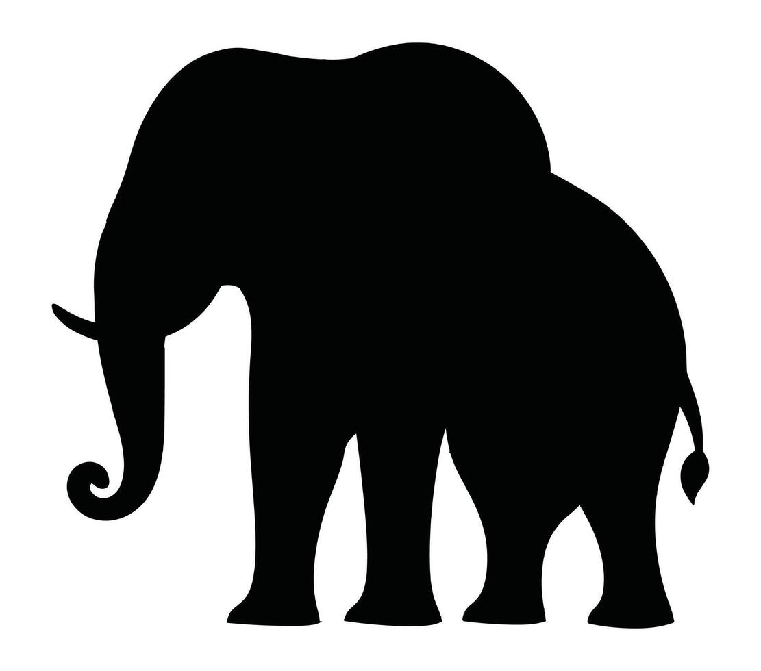 African elephant vector illustration on white background.