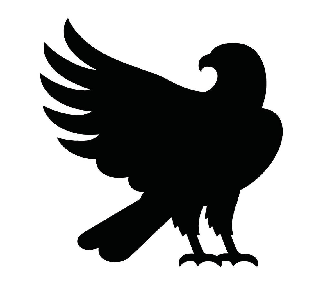 Vector, isolated silhouette of african harrier hawk. vector