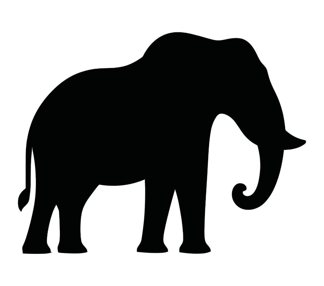 African elephant silhouette icon. Vector image.