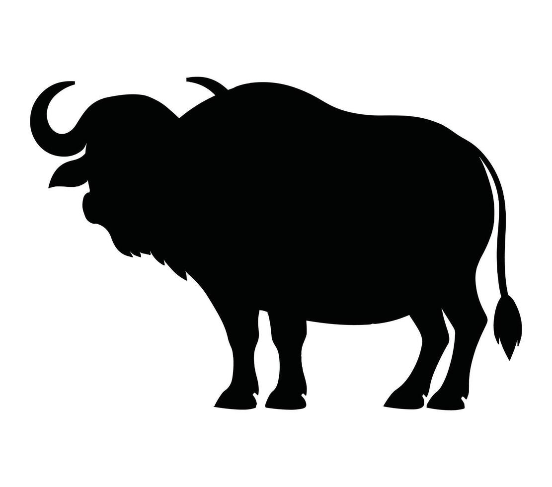 African buffalo silhouette icon. Vector image.