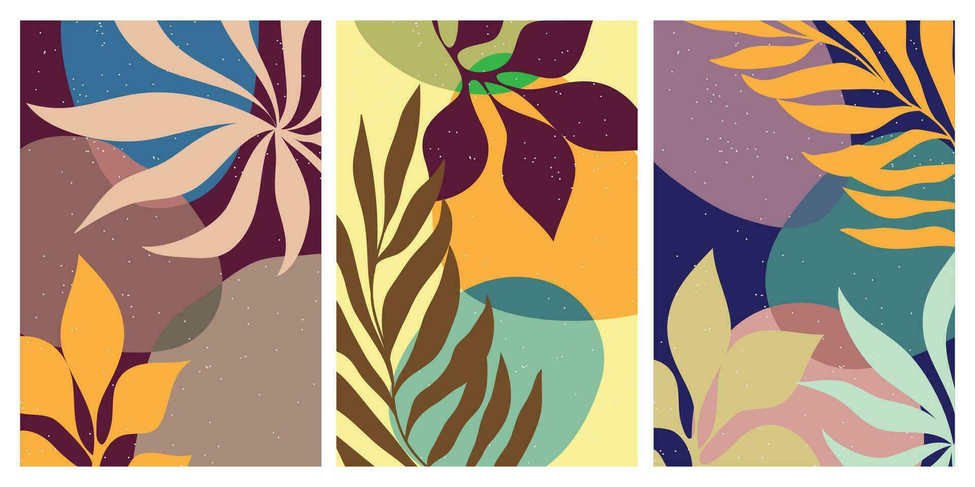 Abstract art nature background vector. Modern shape line art wallpaper. Boho foliage botanical tropical leaves and floral pattern design for home deco, wall art, social media post and story background vector