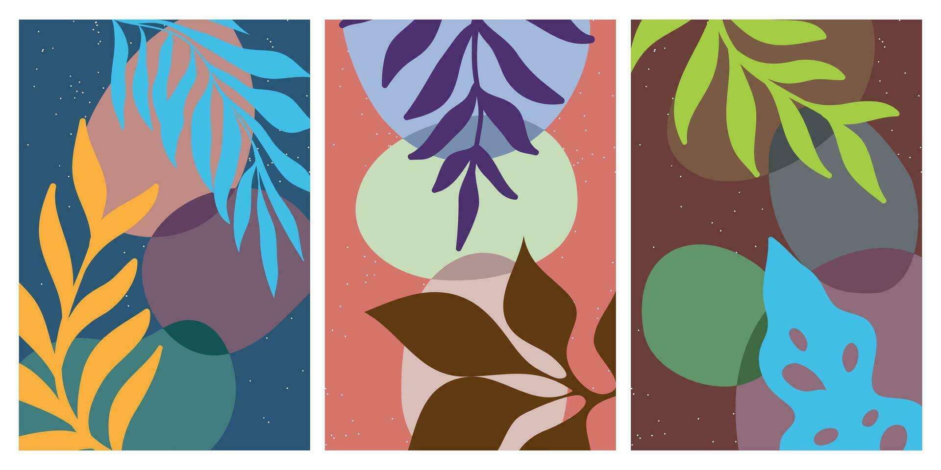 Abstract art nature background vector. Modern shape line art wallpaper. Boho foliage botanical tropical leaves and floral pattern design for home deco, wall art, social media post and story background vector