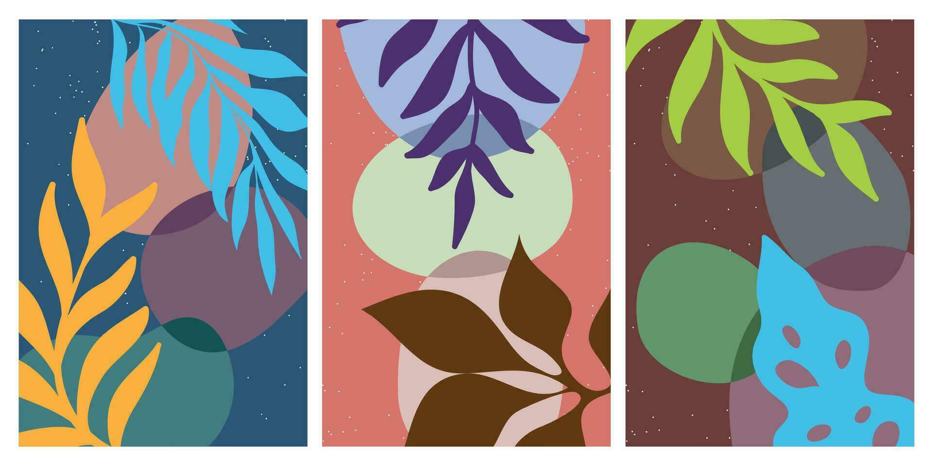 vector de fondo de naturaleza de arte abstracto. papel tapiz de arte de línea de forma moderna. hojas tropicales botánicas de follaje boho y diseño de motivos florales para la decoración del hogar, el arte de la pared, la publicación en las redes sociales y el fondo de la historia