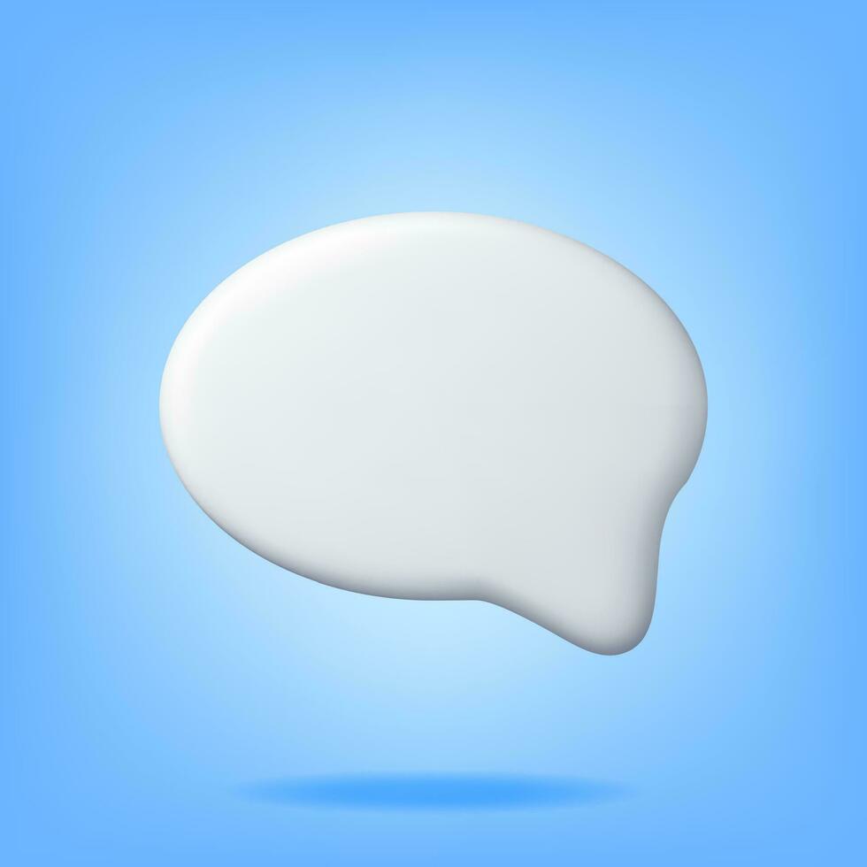 3D White Blank Speech Bubble Isolated vector