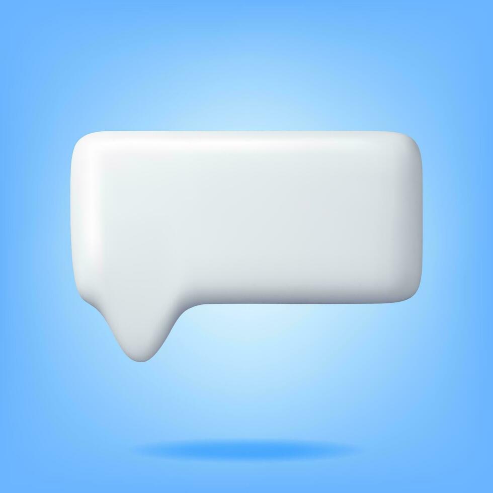 3D White Blank Speech Bubble Isolated vector