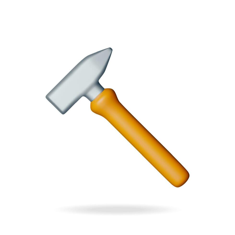 3d Hammer Tool Isolated vector