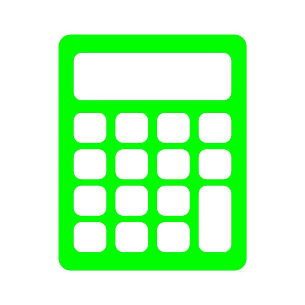 Green Calculator Icon vector