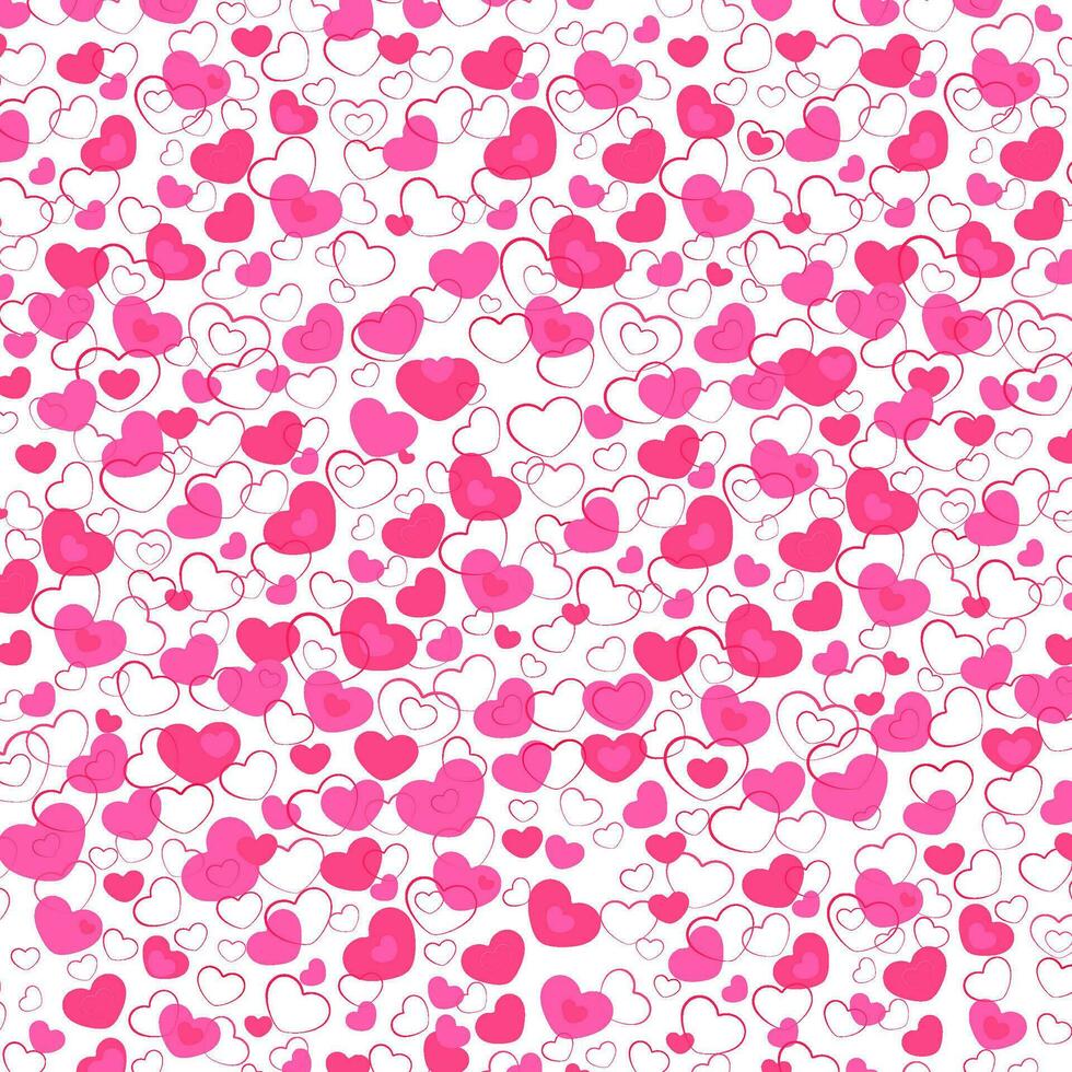 Pink Overlapping Heart Pattern Background Set vector