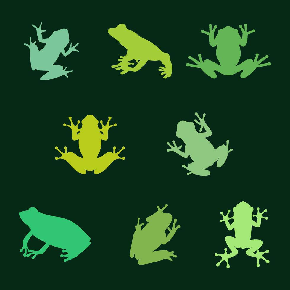 Frog Silhouette Set vector