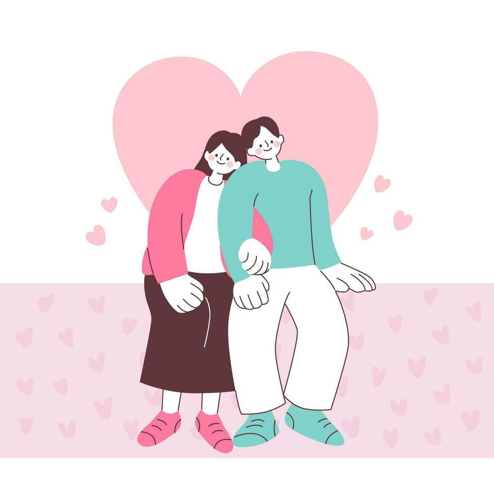 Valentine's Day Couple Sitting Together vector