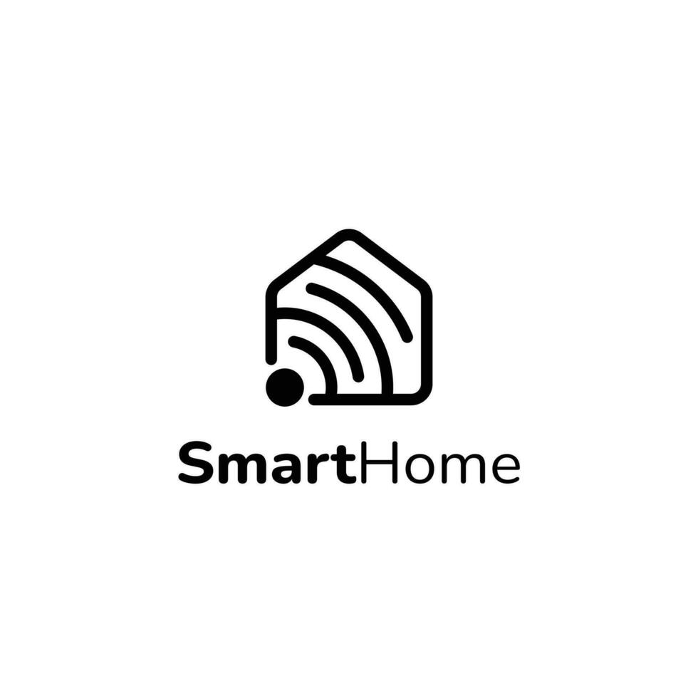 Smart Home Signal Logo Design Template Vector Illustration