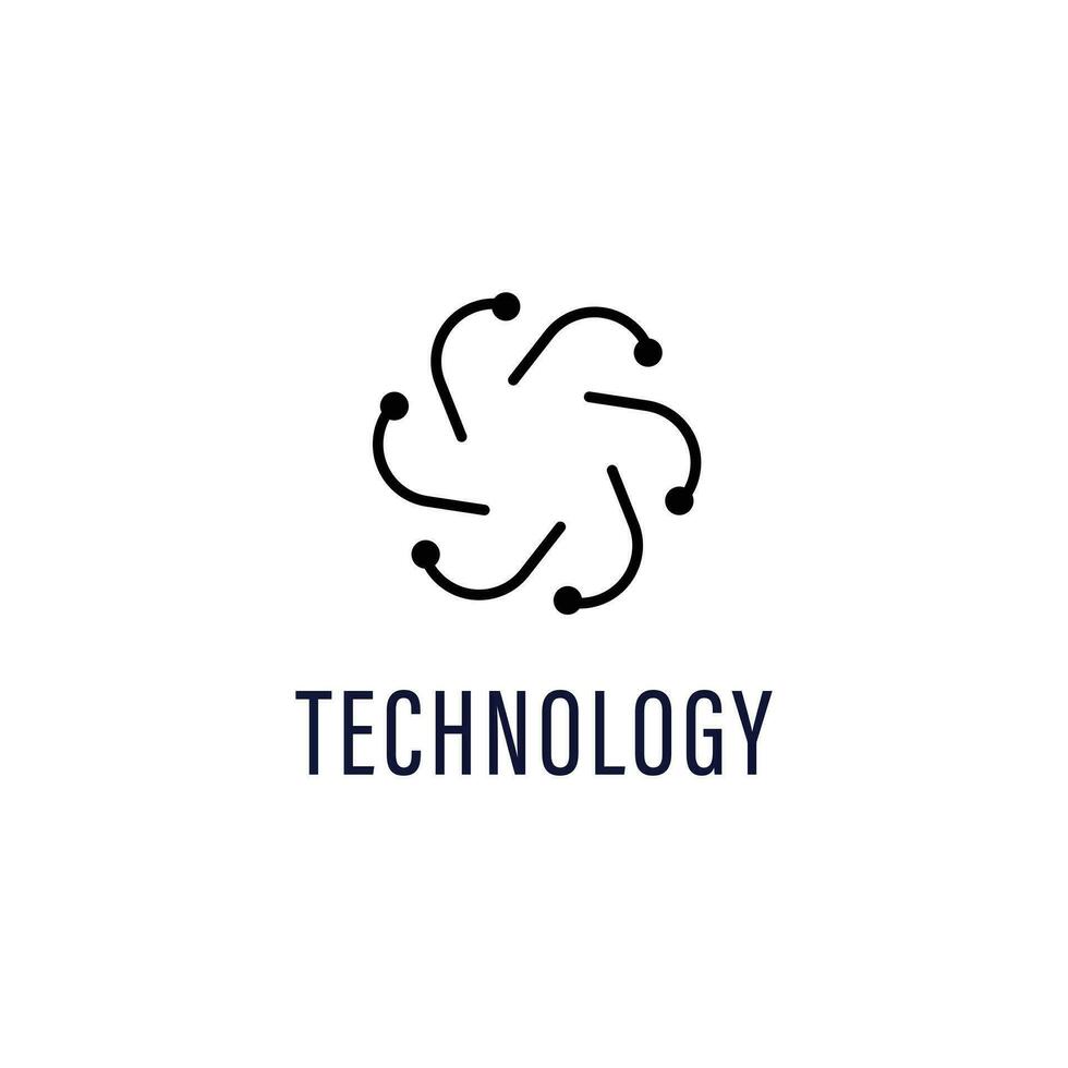 Abstract technology circles logo design template vector illustration