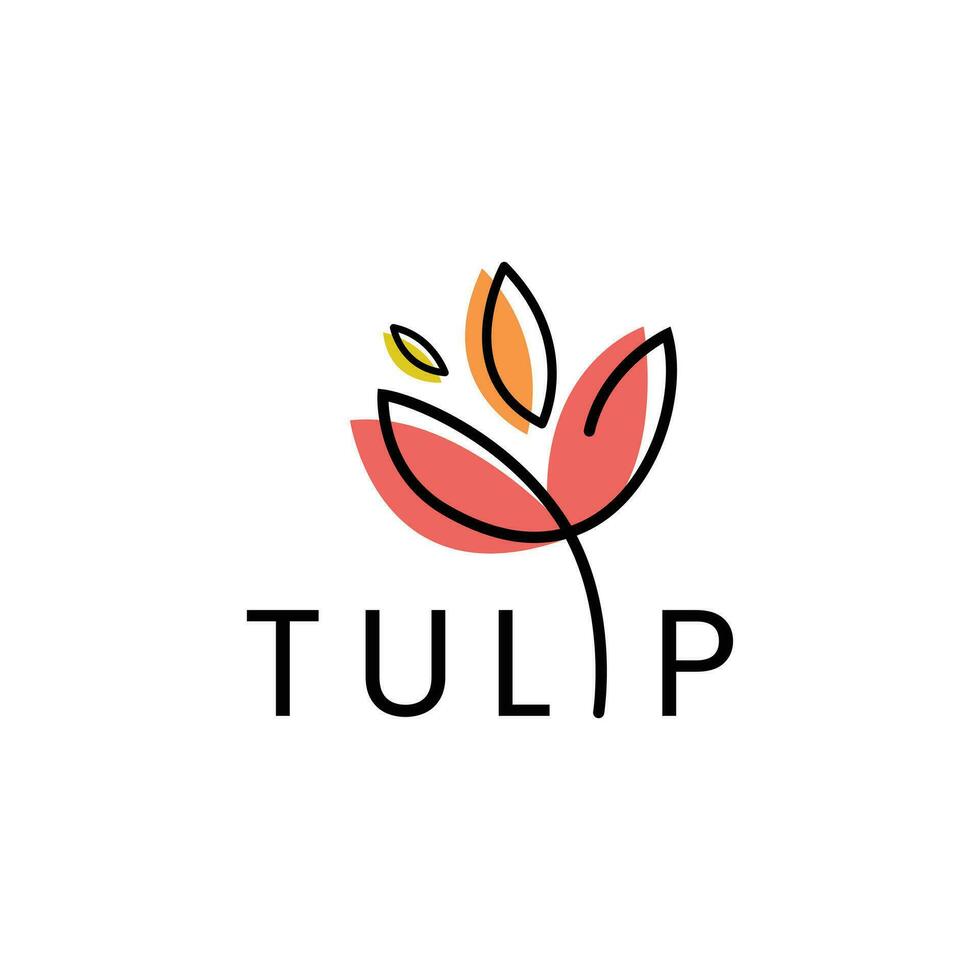 tulipán flor logotipo diseño modelo vector ilustración