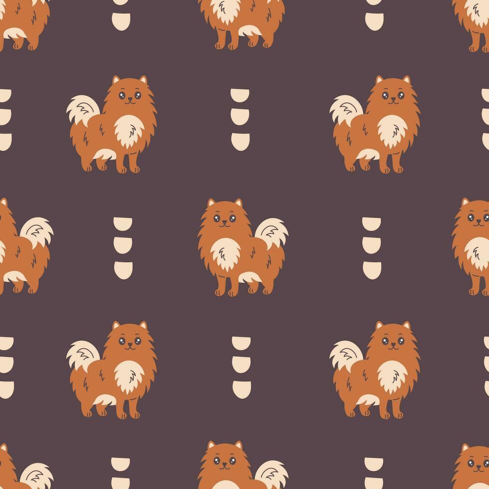 Spitz dog seamless pattern vector