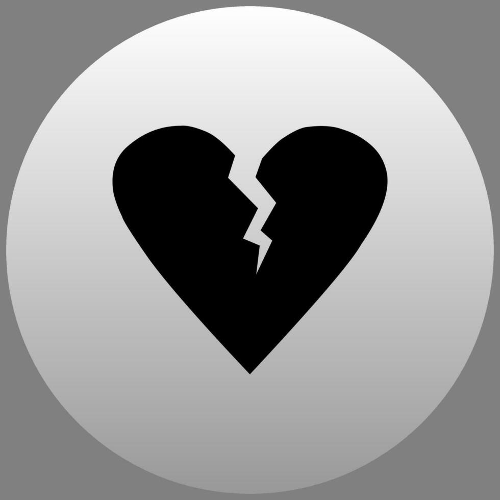 broken hearts icon on circle background vector