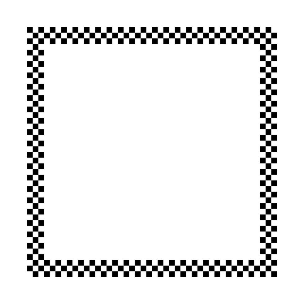 Square chess frame. Racing chess border. Design for motorsport, rally and drag racing. Isolated vector illustration on white background.