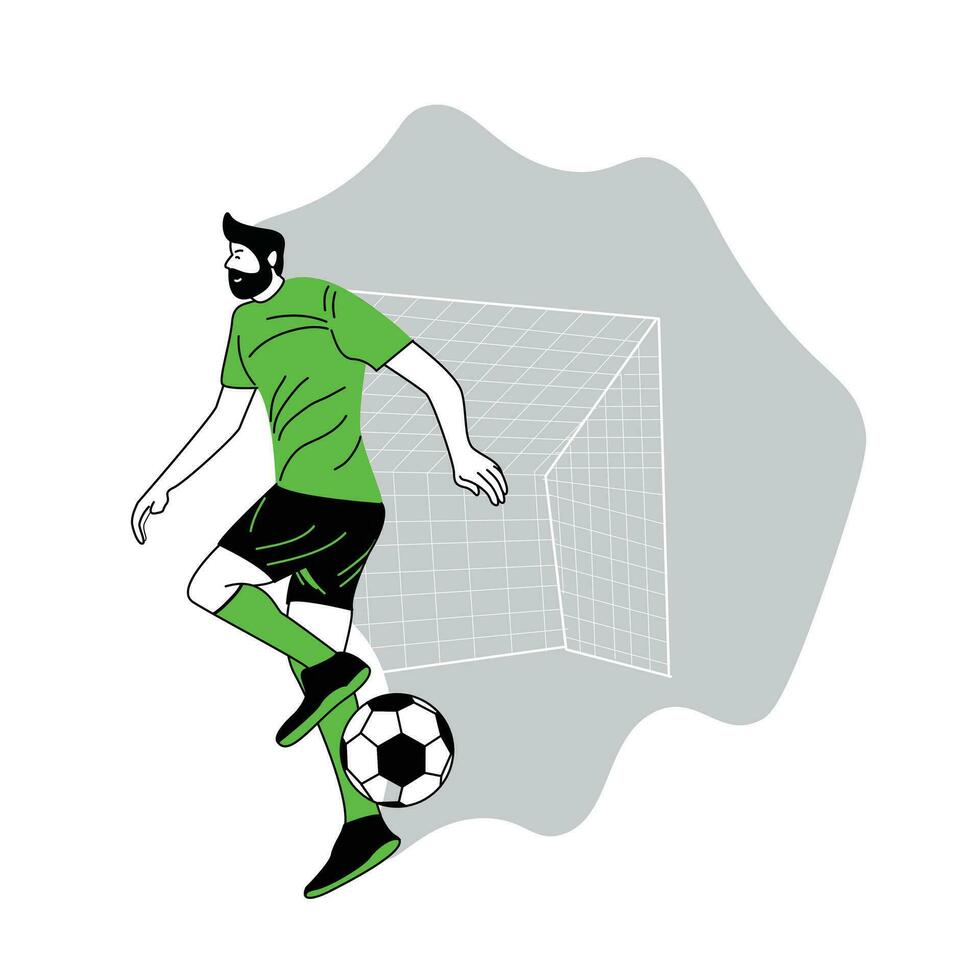 World Football Championship flat vector illustration used for graphic design ,freestyle football players