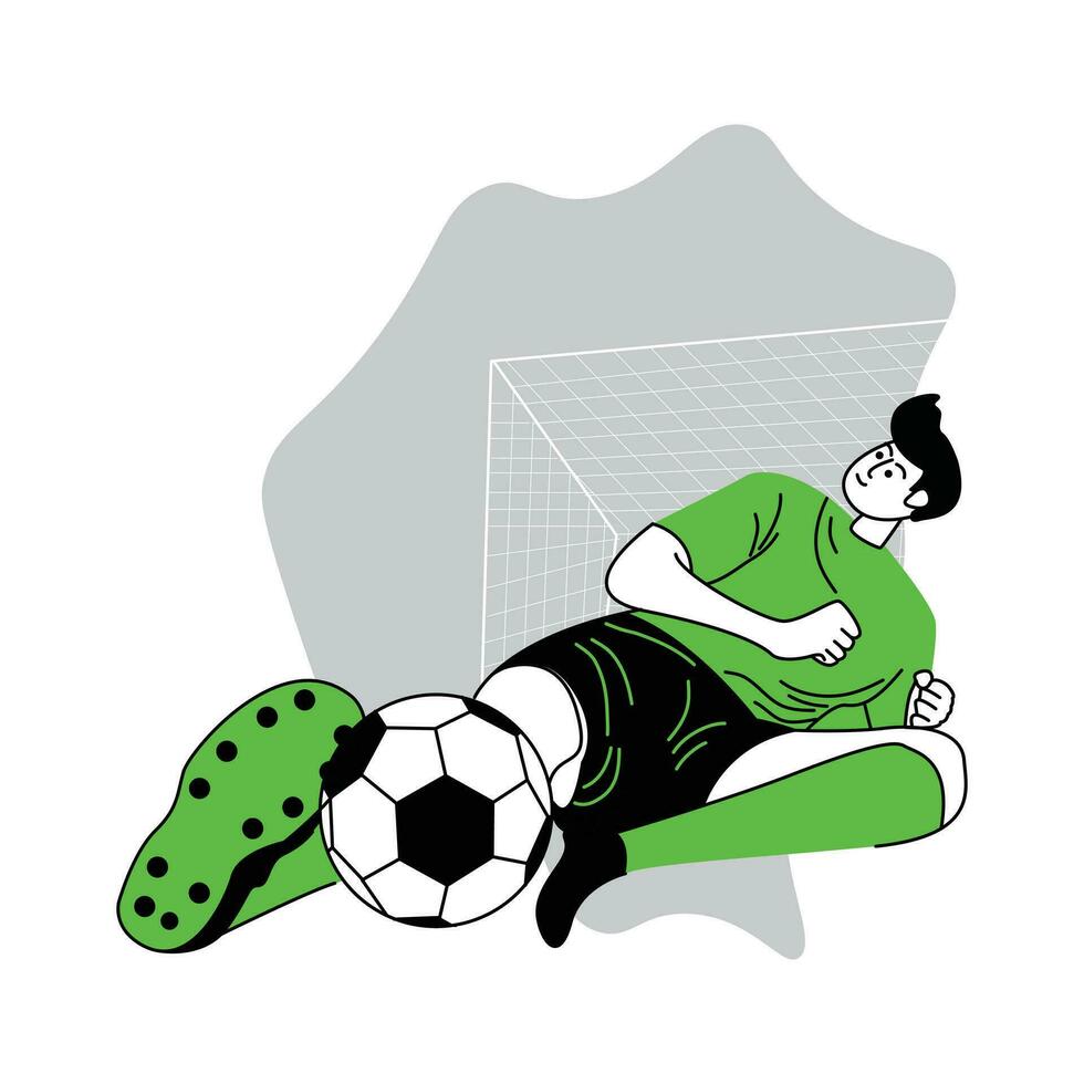 World Football Championship flat vector illustration used for graphic design ,players sliding the ball