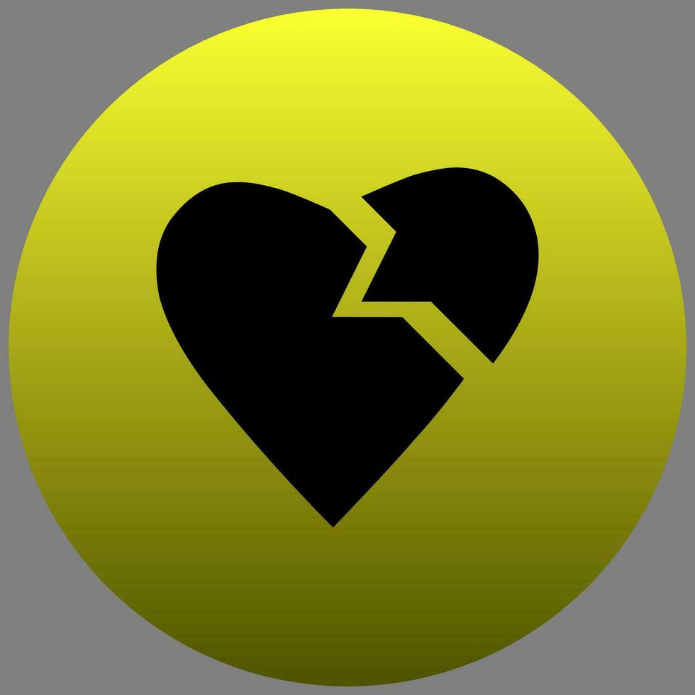 broken hearts icon on circle background vector