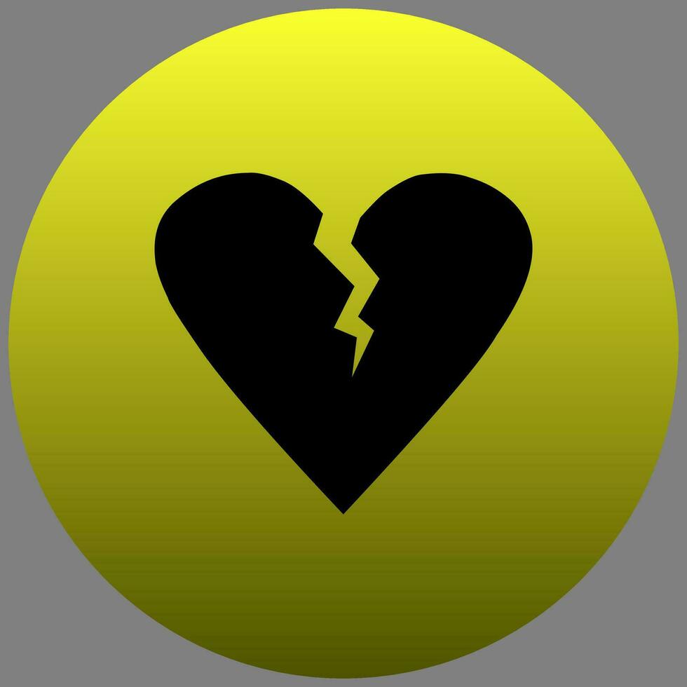 broken hearts icon on circle background vector