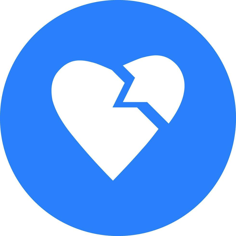 broken hearts icon on circle background vector