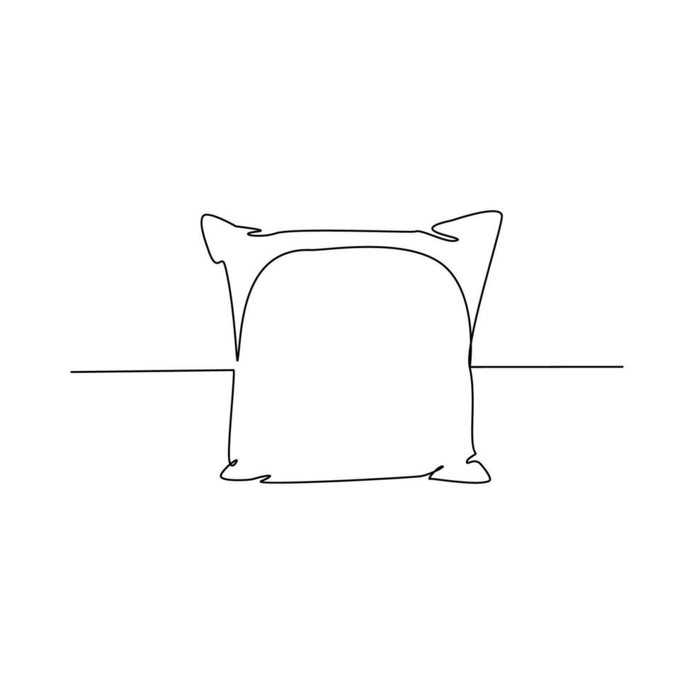 Pillow drawn in line art style vector