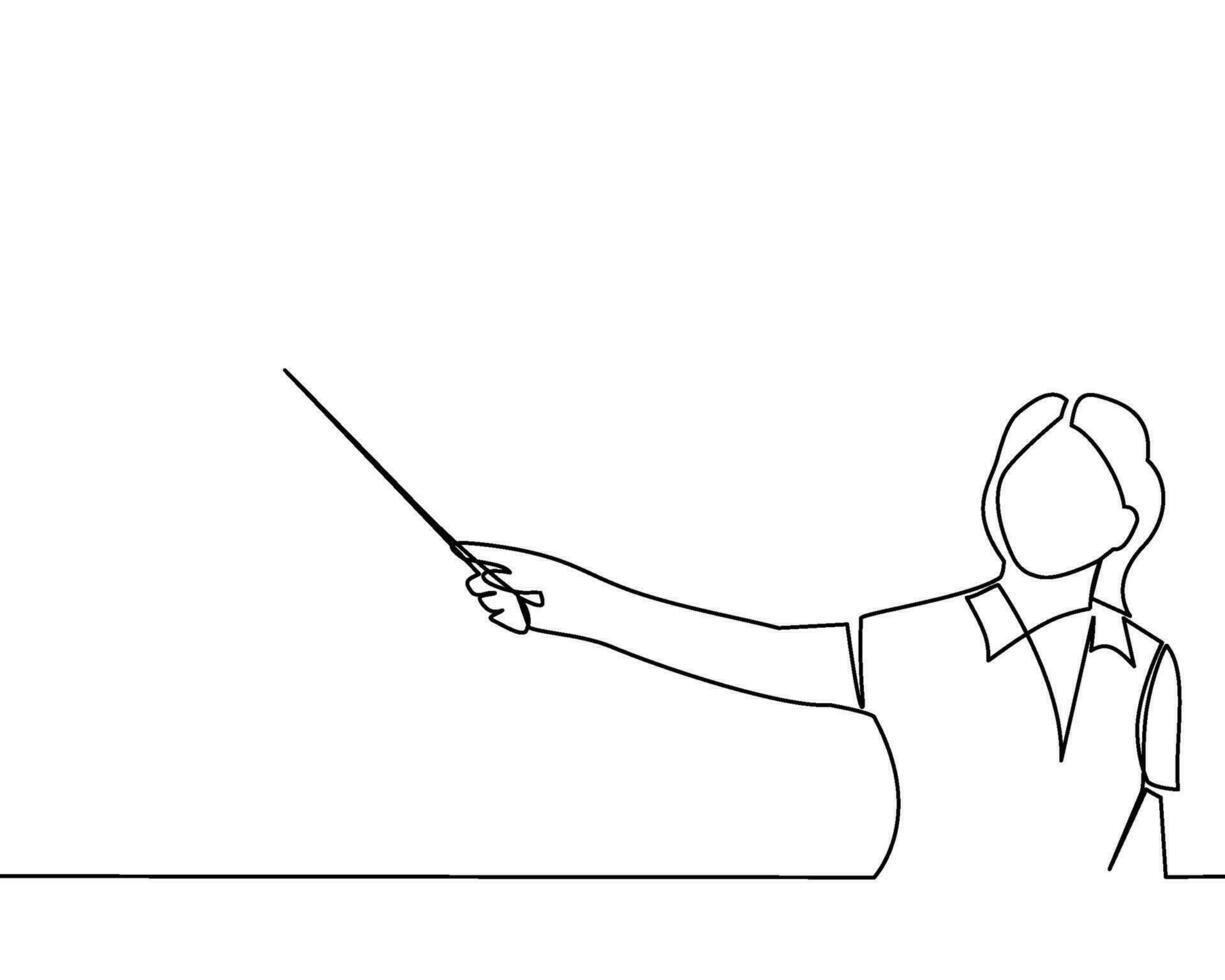 Teacher drawn in line art style vector