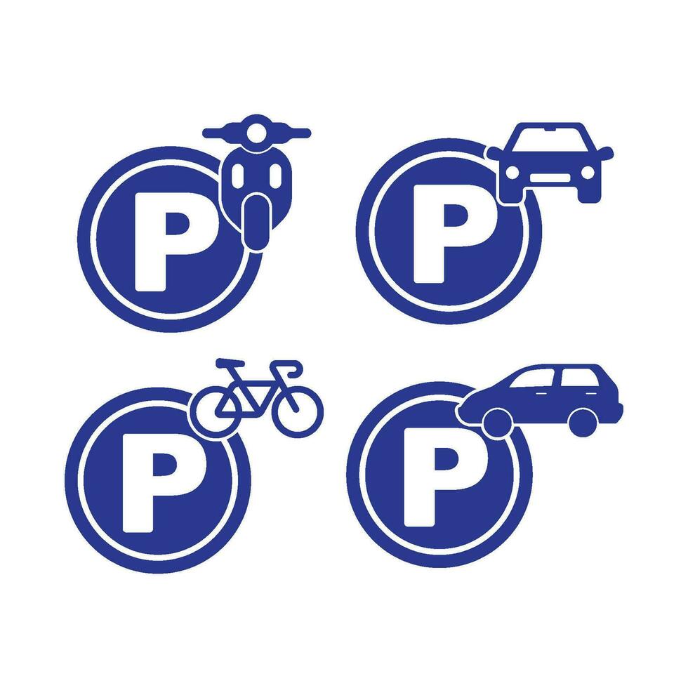 Parking area traffic sign icon, vector illustration symbol design