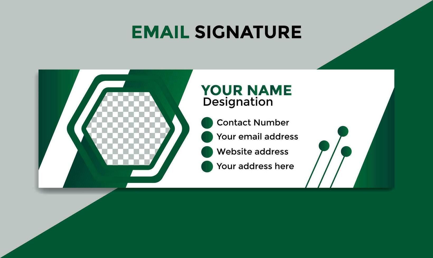 Free vector social media, email signature template design or personal social media cover template