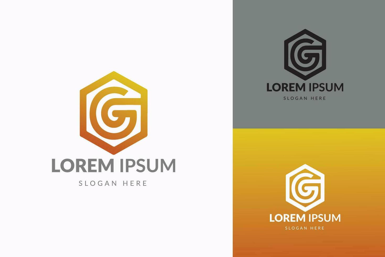 Golden Gradient G, Sleek Logo Design vector