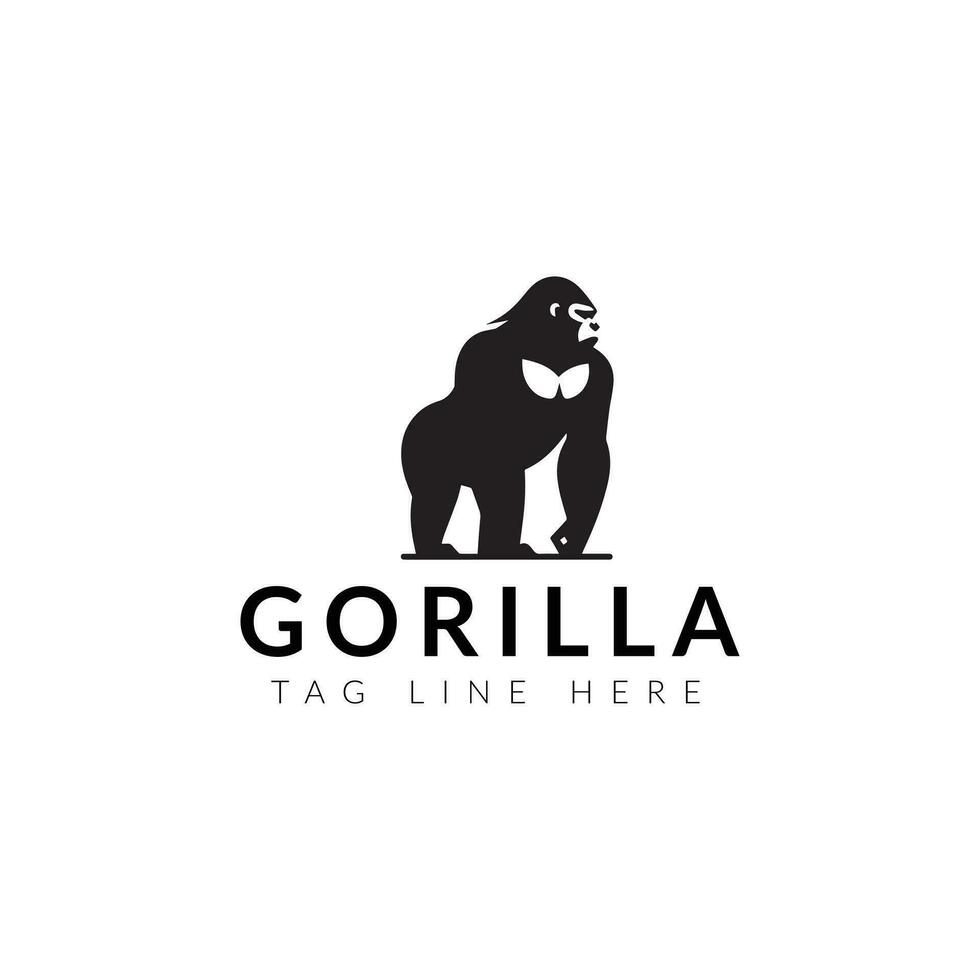 majestuoso gorila emblema en monocromo vector