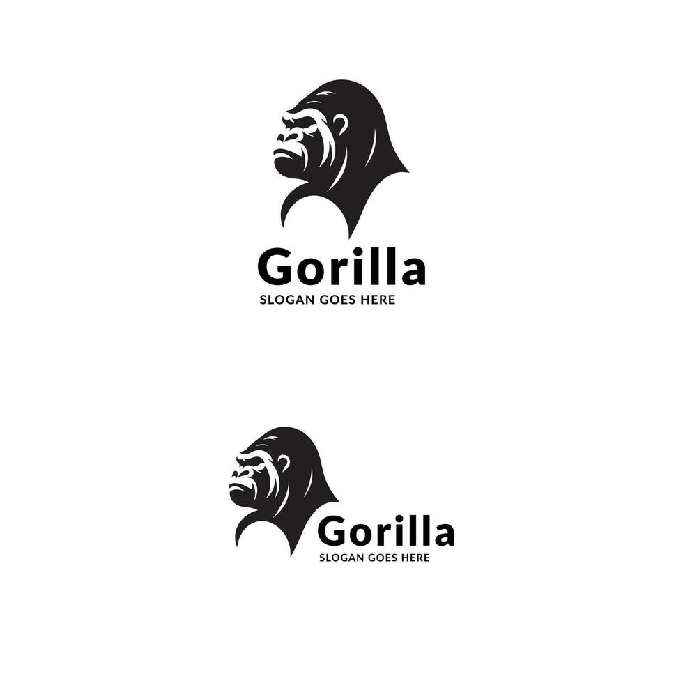 Majestic Gorilla Emblem Duo in Monochrome vector