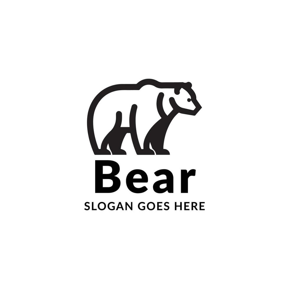 Majestic Bear Logo in Monochrome vector