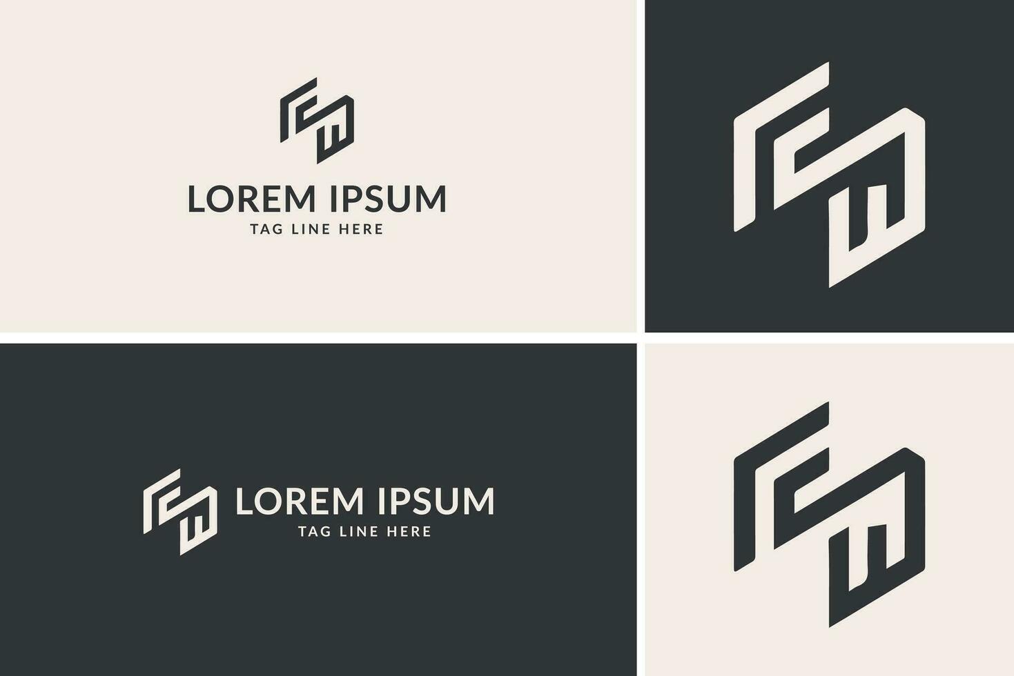 Modern Monochrome Logos, A Quartet of Style vector