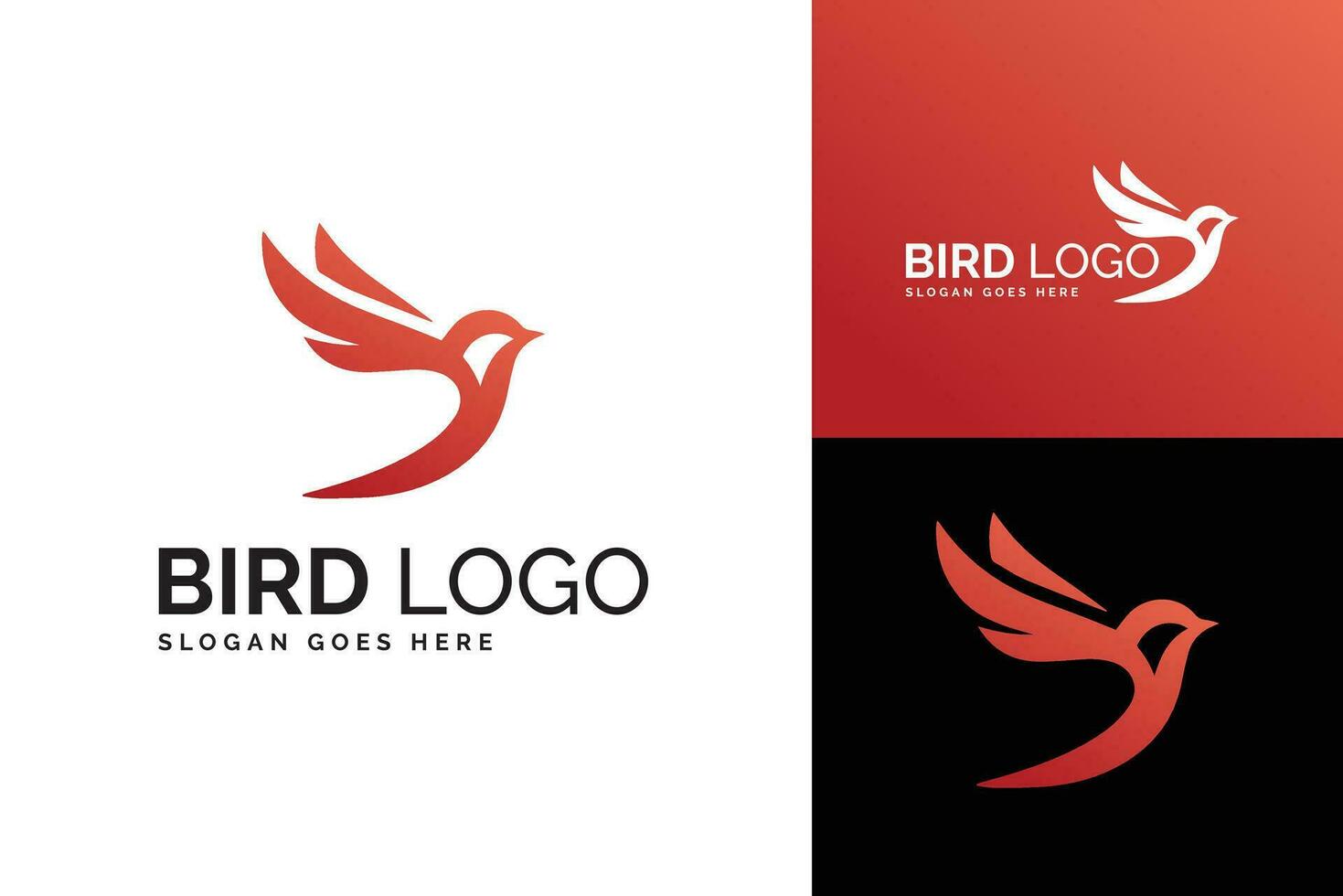 Dynamic Bird Logo Across Dual-Tone Background vector