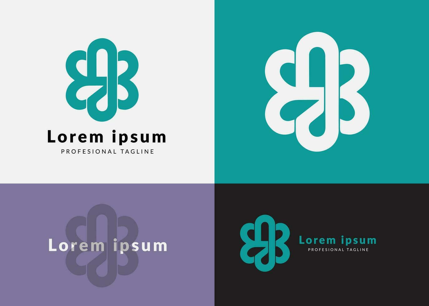 Abstract Logo Design Variations on Colorful Backgrounds vector