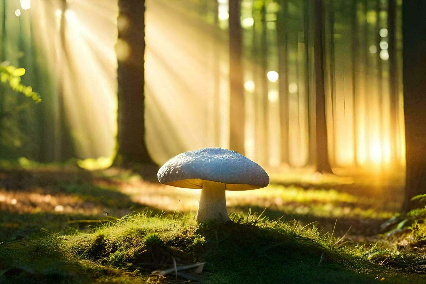 AI generated mushroom in the forest photo