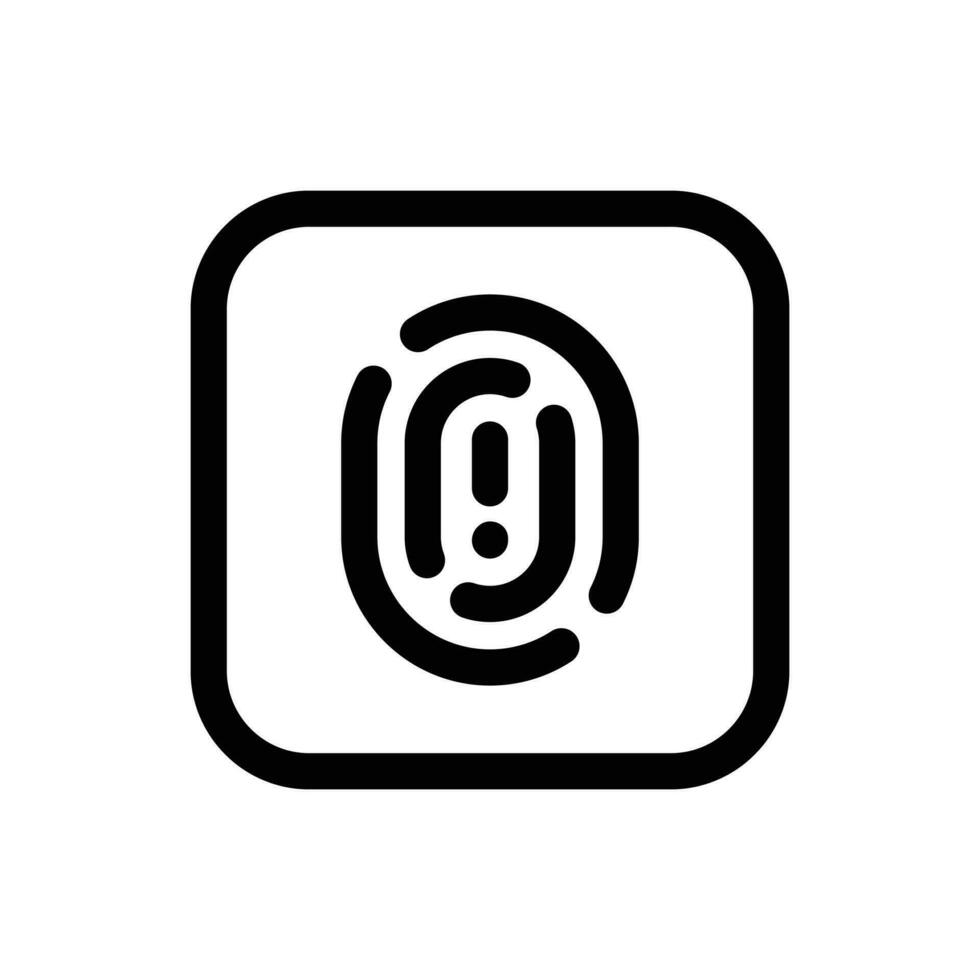 Fingerprint icon in trendy outline style isolated on white background. Fingerprint silhouette symbol for your website design, logo, app, UI. Vector illustration, EPS10.