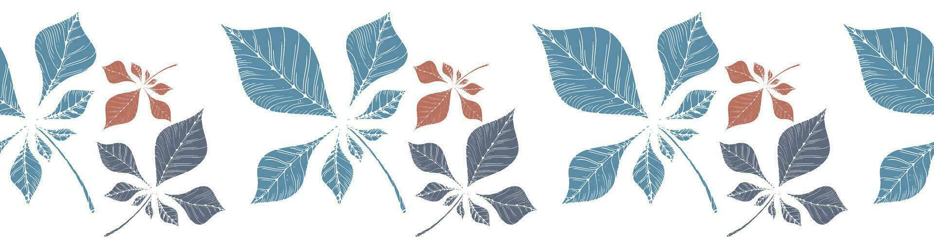 Leaves and flowers. Hand-drawn graphics. Seamless patterns for fabric and packaging design. A textile pattern. vector