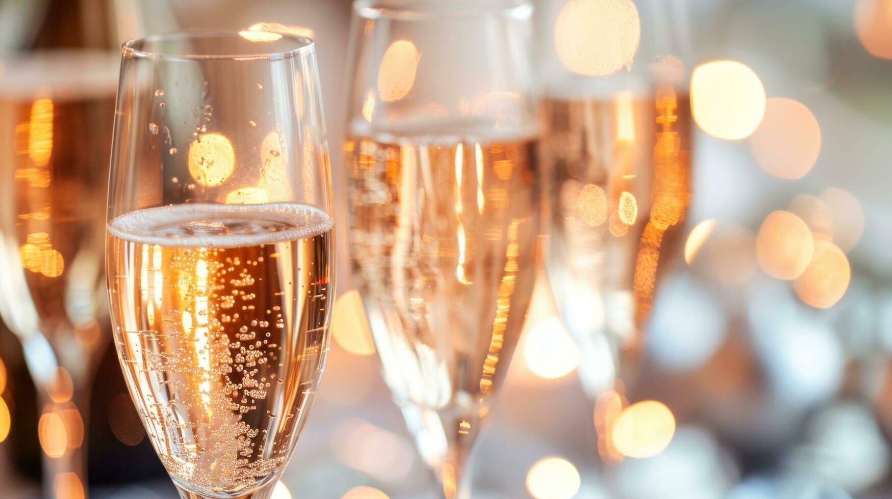 AI generated Celebratory toasts in a chic setting, featuring sparkling glasses and a touch of glamour photo