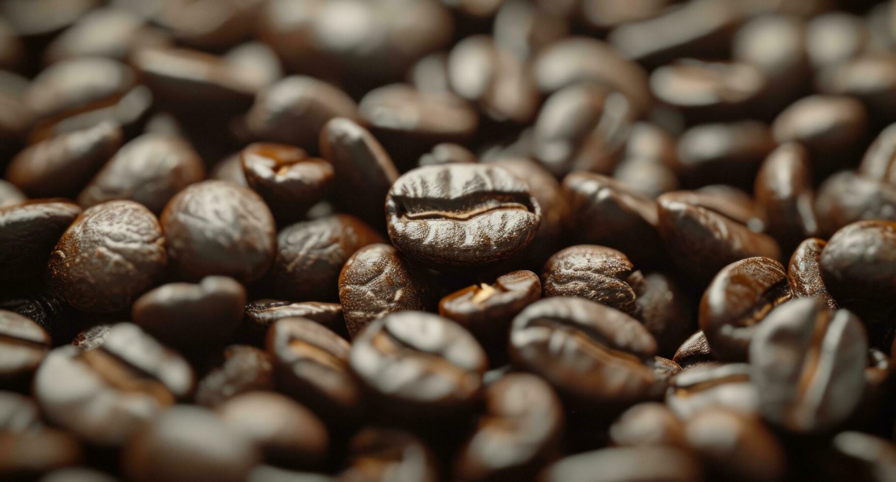 AI generated closeup of freshly brewed coffee beans photo