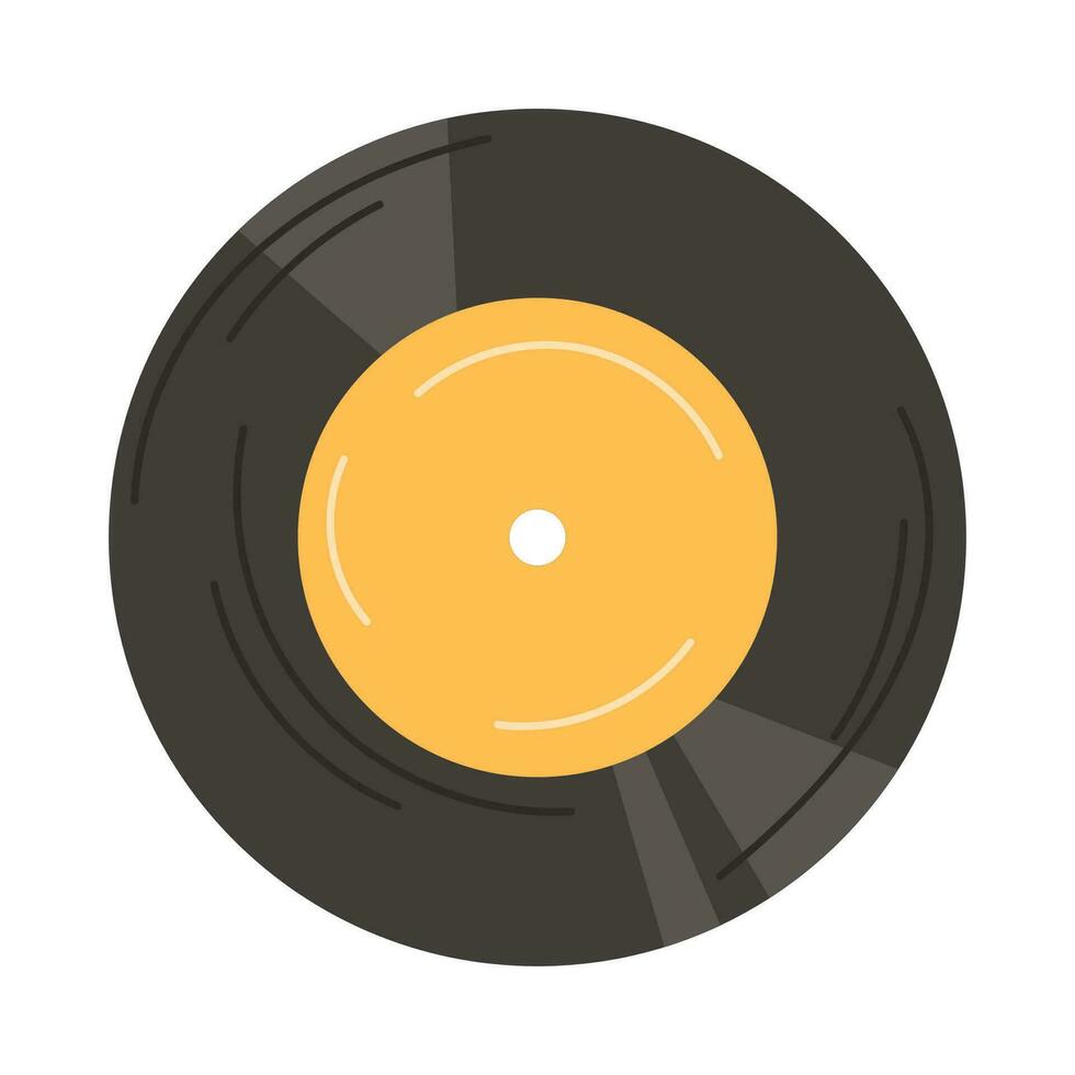 Vinyl record. An object from the 90s, 80s. Retro. Icon isolated on white background. vector
