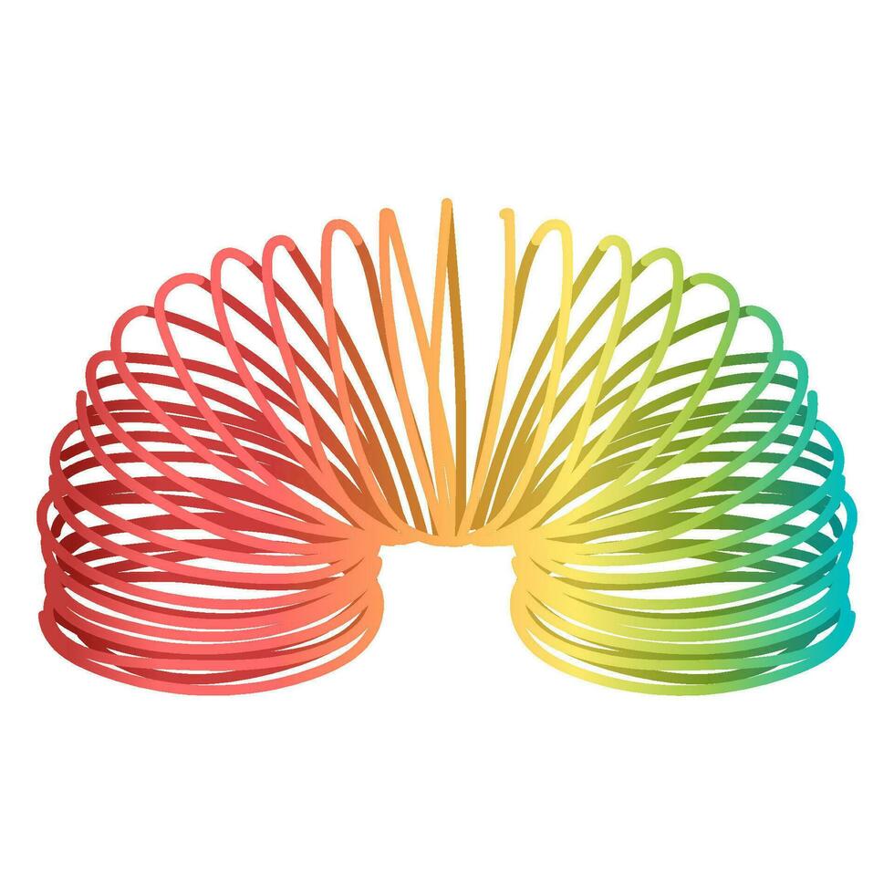 Slinky. An object from the 90s, 80s. Retro. Icon isolated on white background. vector