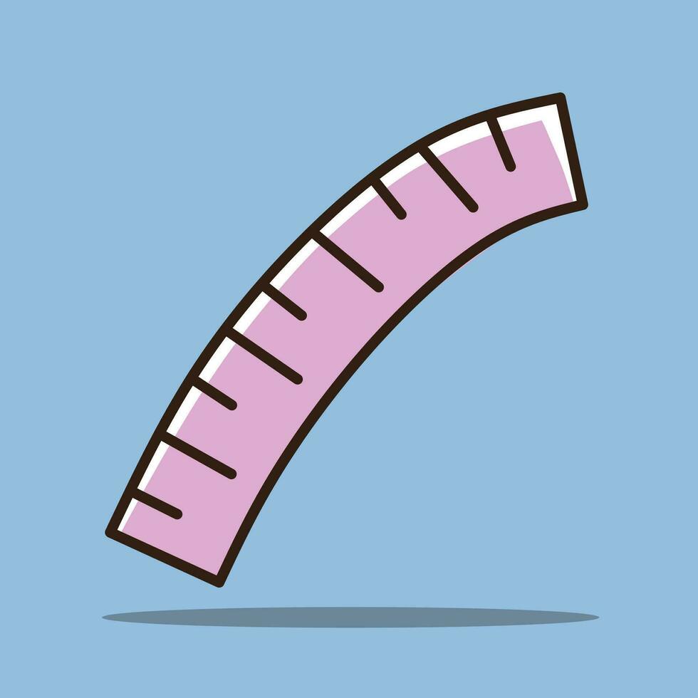 a pink ruler on a blue background vector