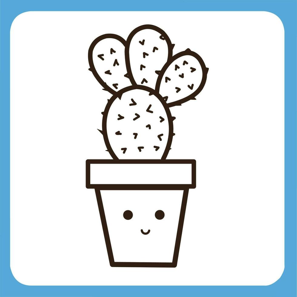 cactus icon vector, flat icon, stroke outline icon set isolated on white background flat vector illustration, mobile app business icon.