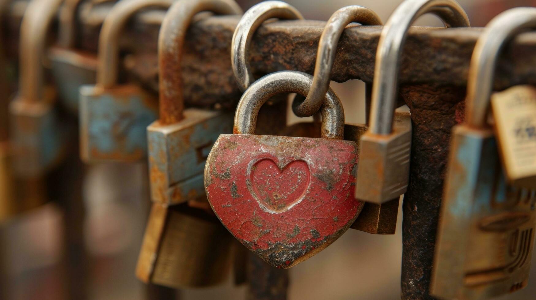 AI generated Locked padlocks, keys, and symbolic imagery portraying everlasting love and commitment photo