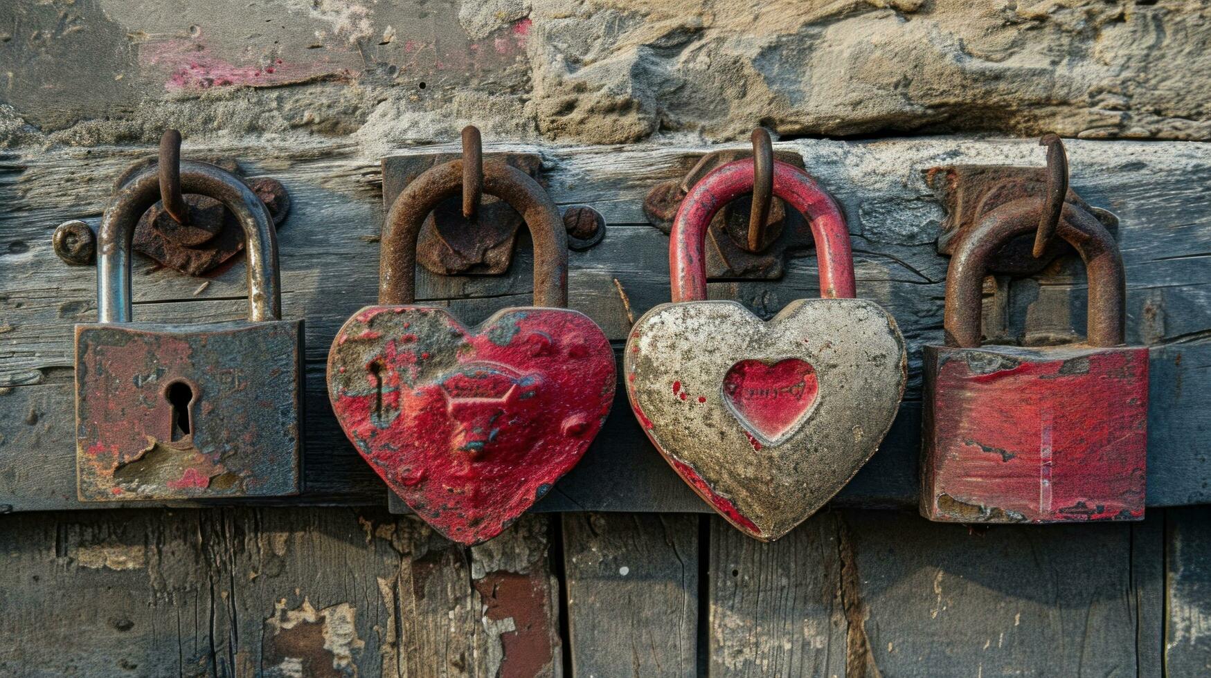 AI generated Locked padlocks, keys, and symbolic imagery portraying everlasting love and commitment photo