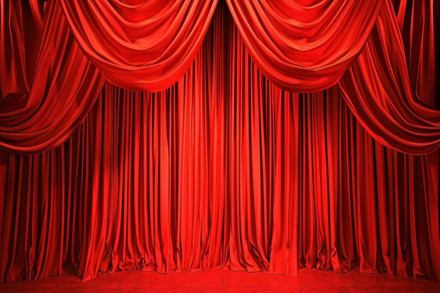 AI generated red curtains design photo