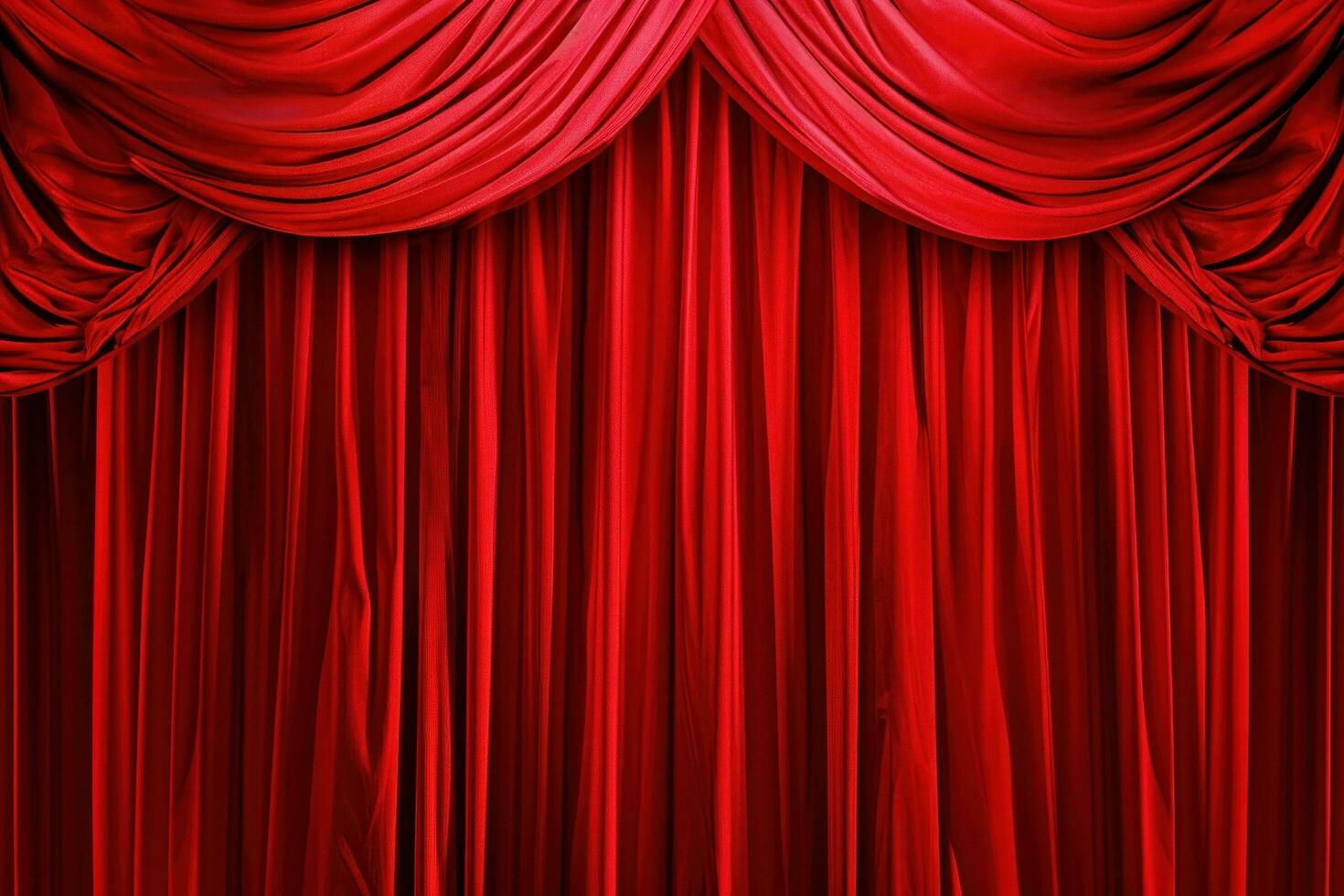 AI generated red curtains design photo